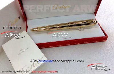 Perfect Replica Cartier Small Diamonds All Gold Ballpoint Pen